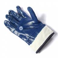 Перчатки маслобензостойкие с нитрильным покрытием, крага (синие) - Перчатки маслобензостойкие с нитрильным покрытием, крага (синие)